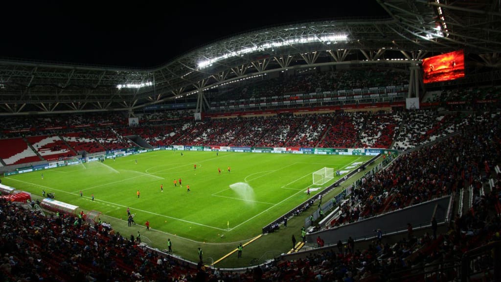 Estádio de Kazan, Rússia (AP Photo/Nikolay Alexandrov)
