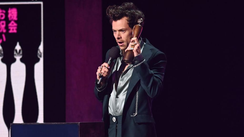 Harry Styles nos Brit Awards (Photo by Dave J Hogan/Getty Images)
