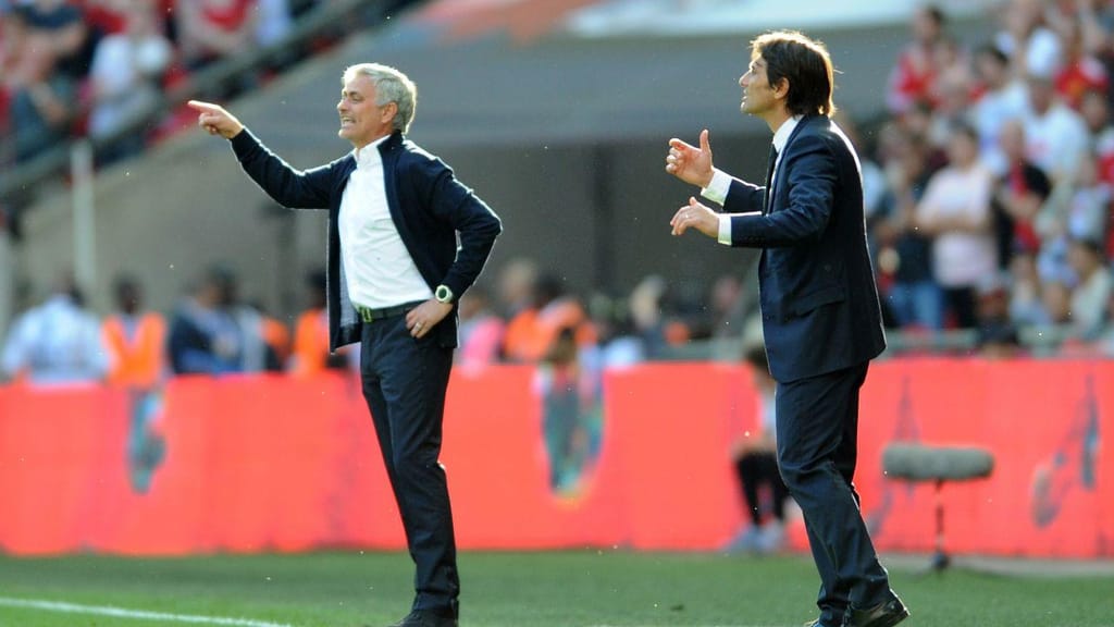 Antonio Conte e José Mourinho (AP Photo/Rui Vieira)