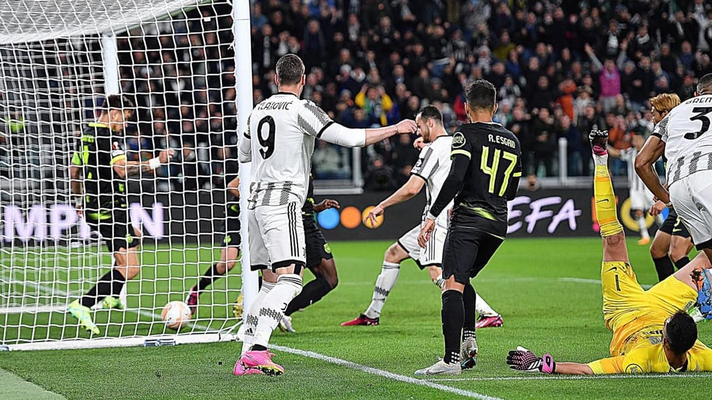 Federico Gatti fez o único golo do Juventus-Sporting (Alessandro Di Marco/EPA)