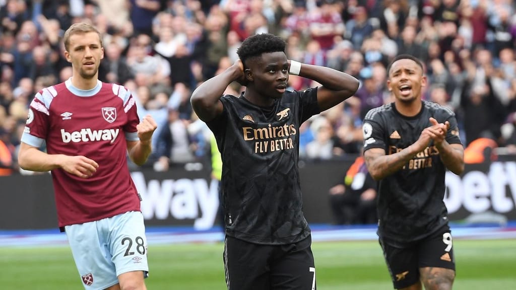 Bukayo Saka desperdiçou penálti no West Ham-Arsenal (Andy Rain/EPA)