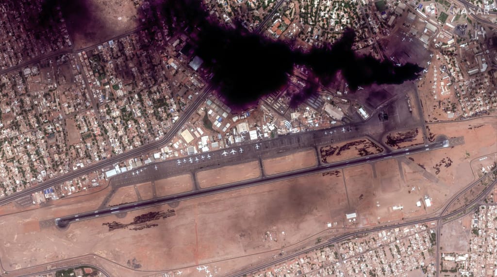 Khartoum, Sudão (EPA/MAXAR TECHNOLOGIES HANDOUT)