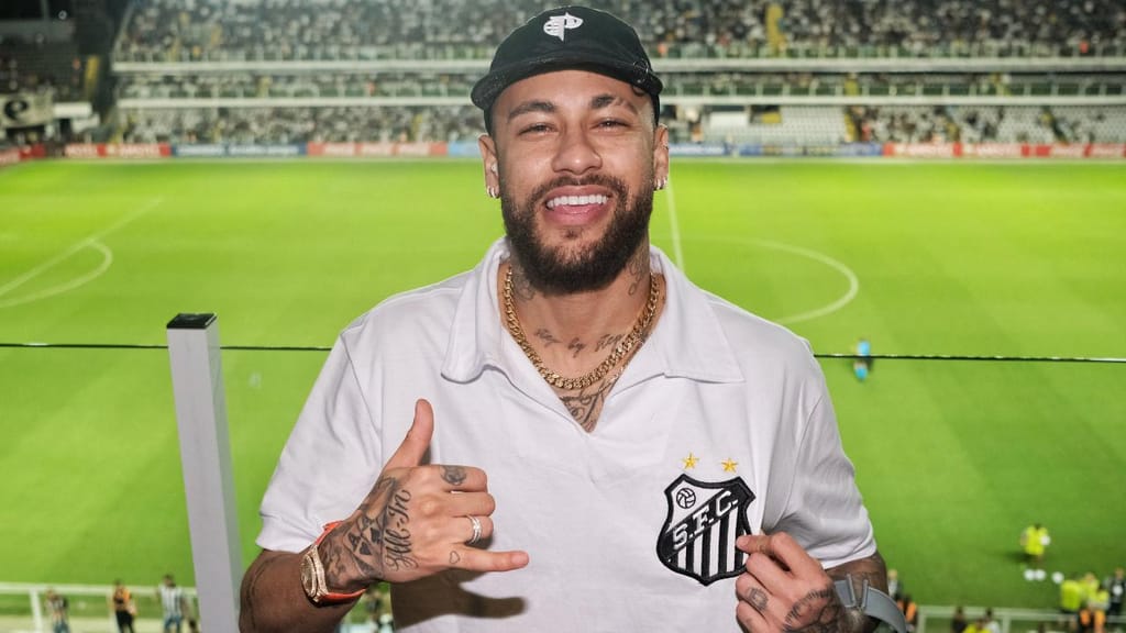 Neymar visita Vila Belmiro (FOTO: Santos)