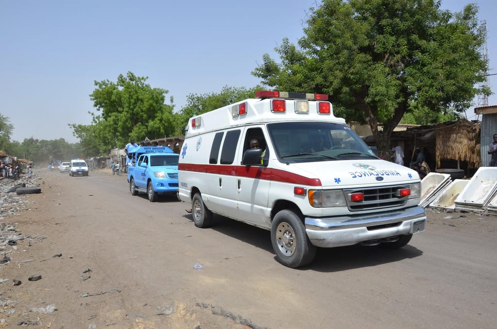 Ambulância na Nigéria (Foto: Jossy Ola/AP)