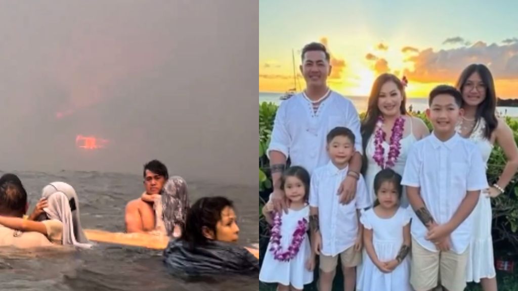 Família fica três horas na água com ajuda de um herói local Foto: Reprodução de vídeo NBC