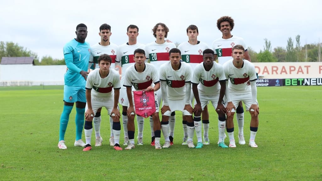 O onze inicial dos sub-21 de Portugal no jogo com a Bielorrússia (FPF)