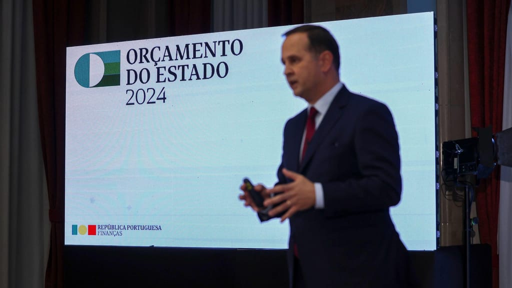 Fernando Medina na apresentação do OE2024 (LUSA/JOSÉ SENA GOULÃO)