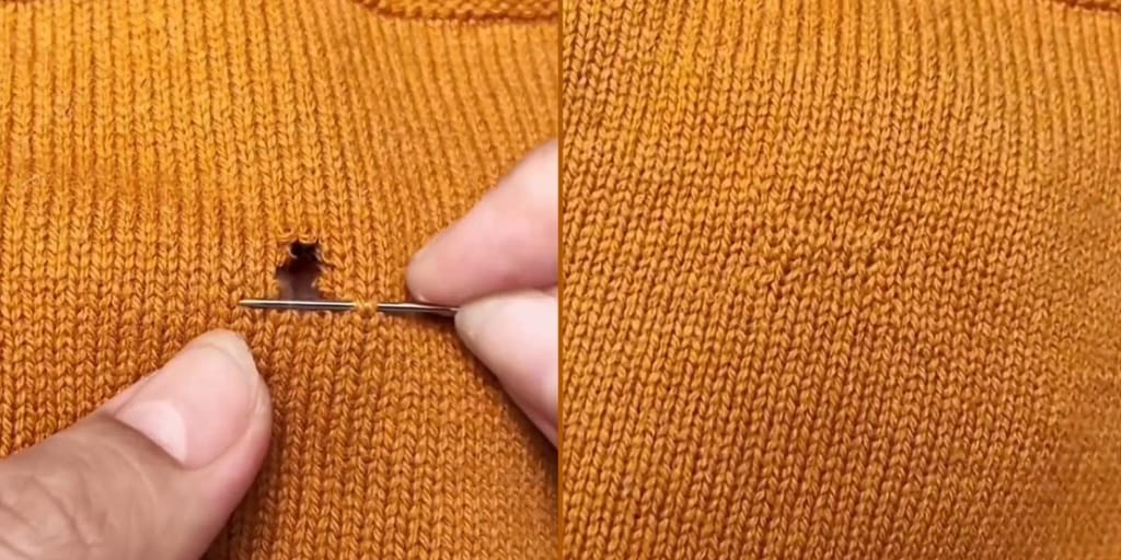 Camisola de lã com buraco Foto: captura Instagram @bee.arts__