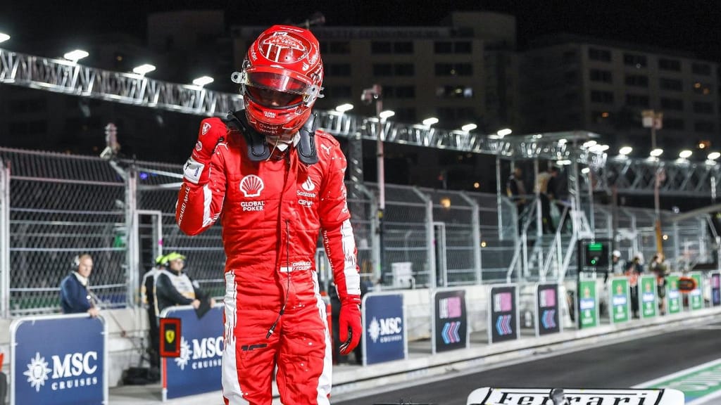 Charles Leclerc garante "pole position" para o GP de Las Vegas em Fórmula 1 (ETIENNE LAURENT/EPA)