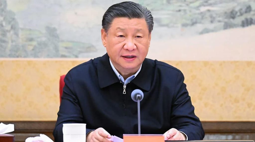 Xi Jinping discursa no início deste mês numa reunião de altos funcionários do Partido Comunista. Li Xueren/Xinhua/Getty Images