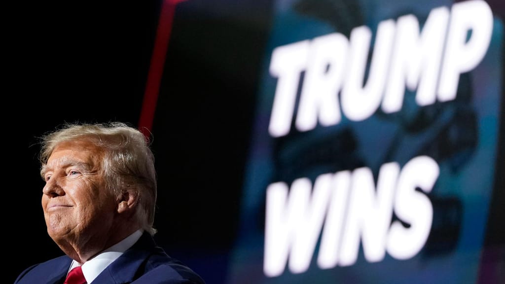 Donald Trump após a vitória nas primárias do Iowa (Andrew Harnik/AP)