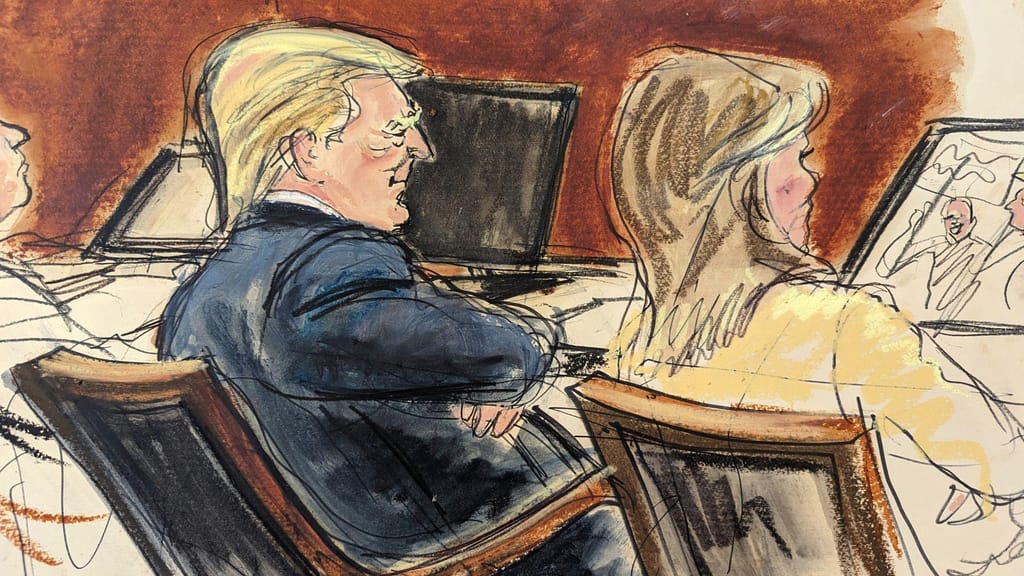 Donald Trump em tribunal (Elizabeth Williams/AP)