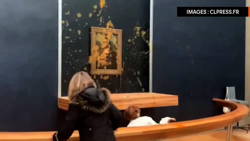 Ativistas atiram sopa contra quadro da Mona Lisa