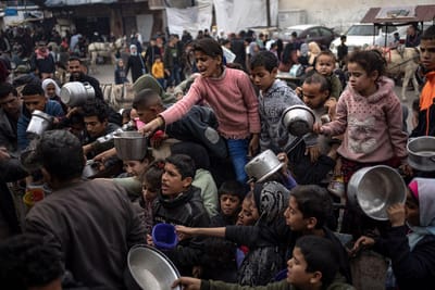 "É melhor morrer com bombas": a fome é tanta em Gaza que já se bebe água poluída e se come relva - TVI