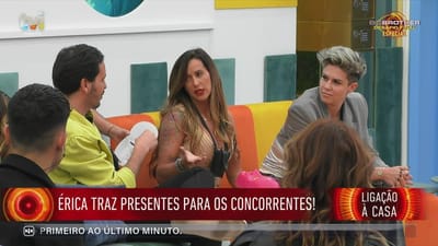 Érica Silva traz presentes para os concorrentes! Concorrente entrega a «máscara artificial» a Bárbara: «Tentou enterrar o Bruno» - Big Brother