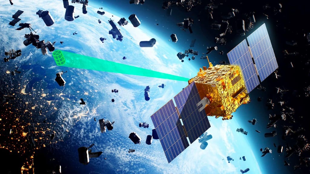 Os detritos espaciais estão a tornar-se um problema grave, com milhares de satélites a serem lançados até ao final desta década. Algumas empresas e agências estão a começar a testar formas de os limpar. CNN/Adobe Stock