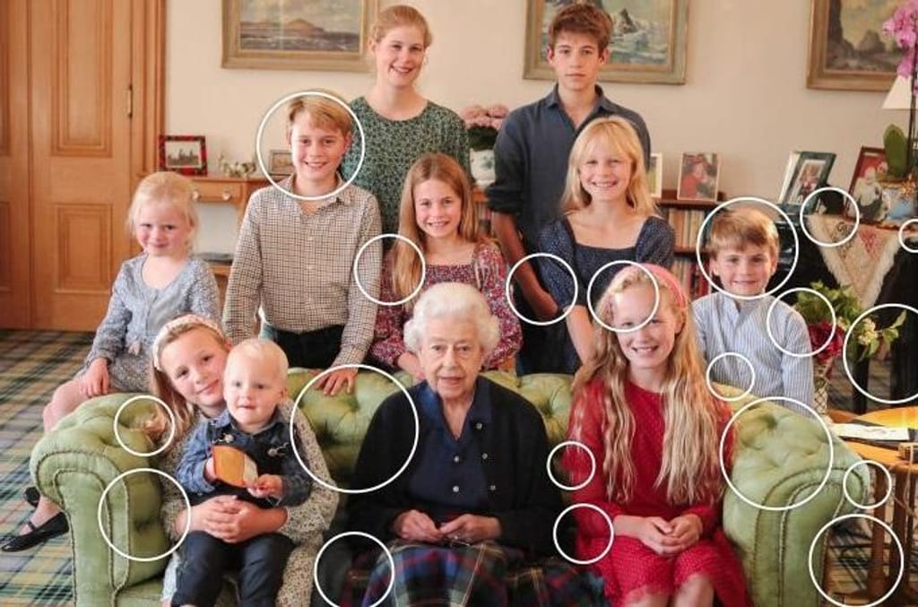 Foto adulterada da família real inglesa - grafismo CNN