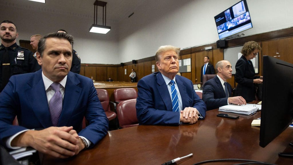 Donald Trump em tribunal (Justin Lane/Pool Photo via AP)