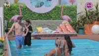 Catarina Miranda «benze» os novos concorrentes na piscina! Assista ao divertido momento - Big Brother