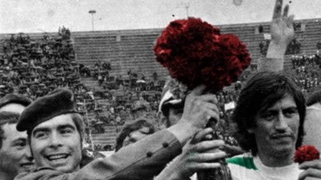 Sporting celebra o campeonato de 1974 (DR)