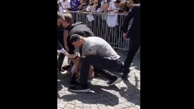 VÍDEO: adepto do Real Madrid leva placagem da polícia e acaba detido - TVI