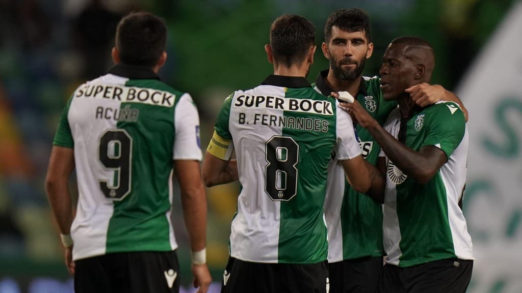 Bruno Fernandes e Luís Neto ao serviço do Sporting em 2019/20 (Gualter Fatia/Getty Images Sport)