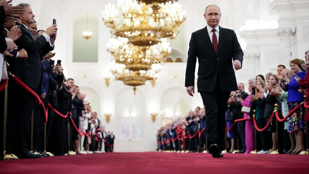 Vladimir Putin na cerimónia de tomada de posse (Associated Press)