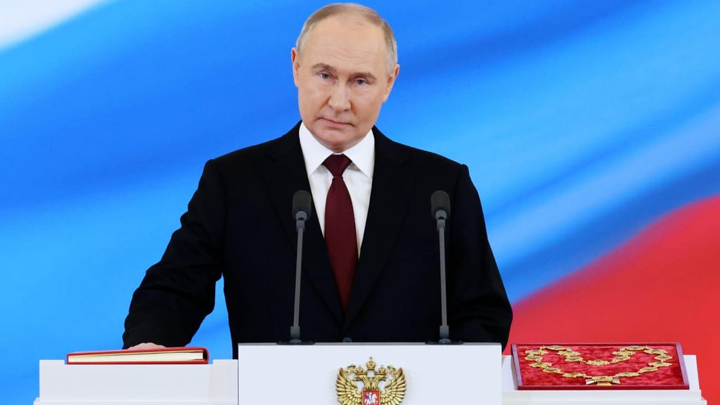 Vladimir Putin na cerimónia de tomada de posse (Associated Press)