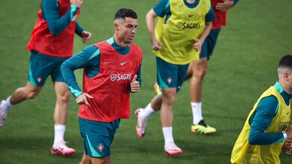 Cristiano Ronaldo integrado na preparação da seleção para o Euro 2024 (RODRIGO ANTUNES/Lusa)