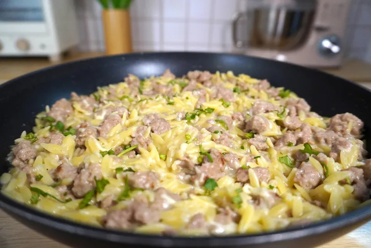 Masso orzo com carne picada