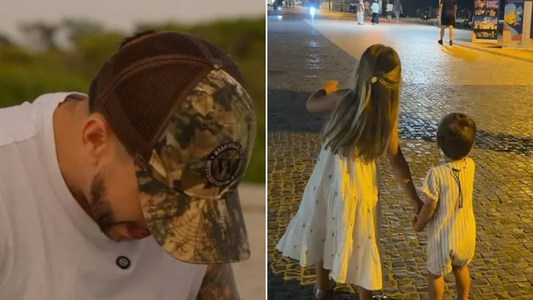 Fernando Daniel com os filhos
