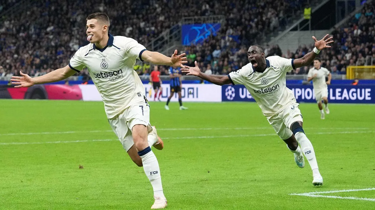 Champions: Forbs e Tresoldi brilham na vitória do Brugge por 4-3 sobre o Inter