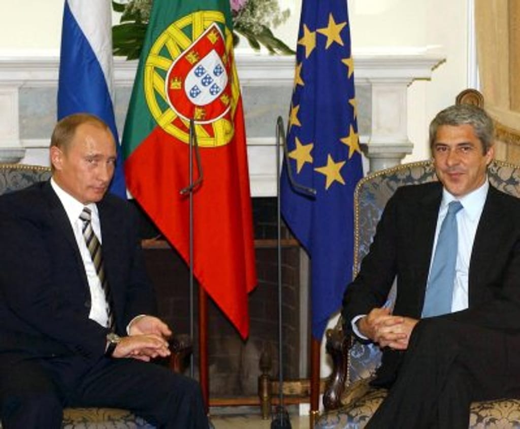 Putin e Sócrates em Lisboa (Foto Lusa/Manuel de Almeida)