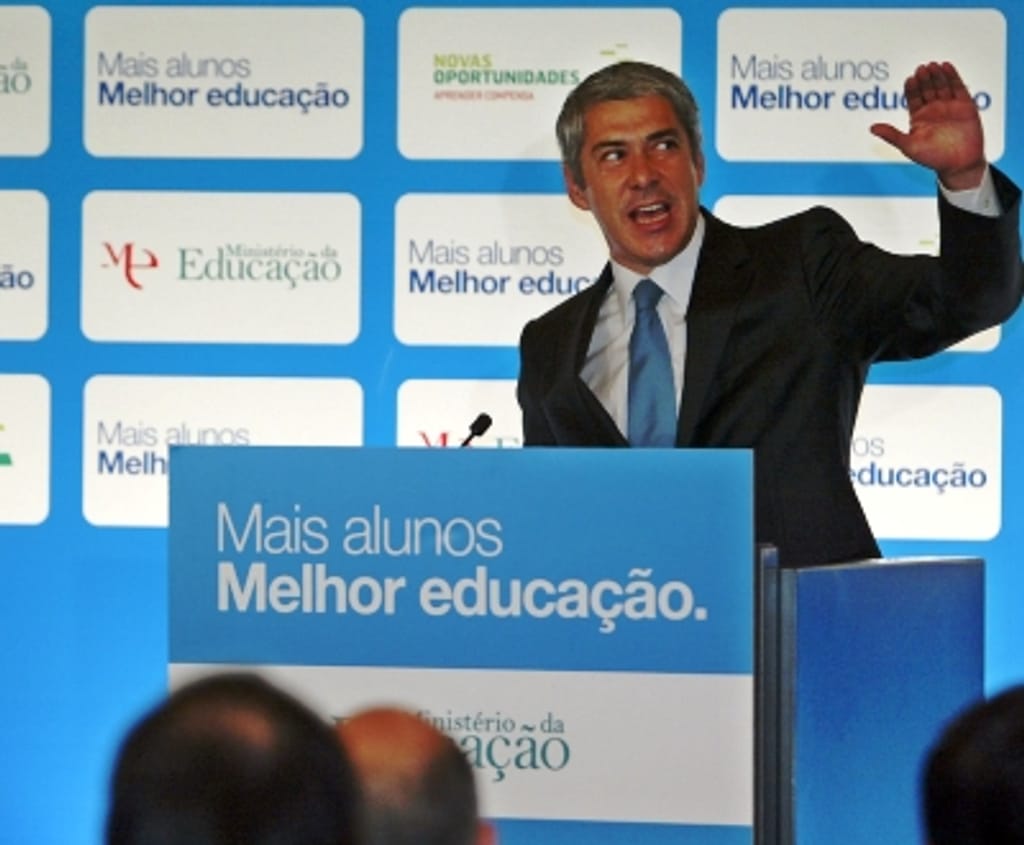 Sócrates na apresentação dos resultados do ensino secundário 2006/07 (Tiago Petinga/Lusa)