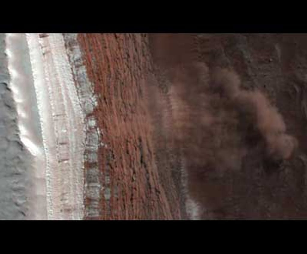 Avalanche em Marte - Imagem do site oficial da NASA