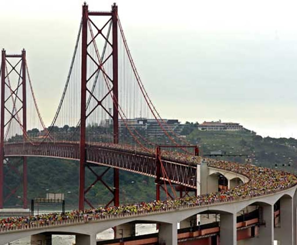 Meia-maratona: uma vista da ponte